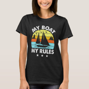 T-shirt Vintage Mon Bateau Mes règles Pêcheur de voilier C