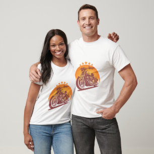 T-shirt Vintage Moto Sunset Tee de Randonnée Motard