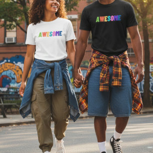 T-shirt Vintage Multicolore Awesome : Inspirant