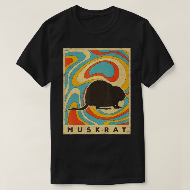 T-shirt Vintage Muskrat Lover Animal Retro Style (Design devant)
