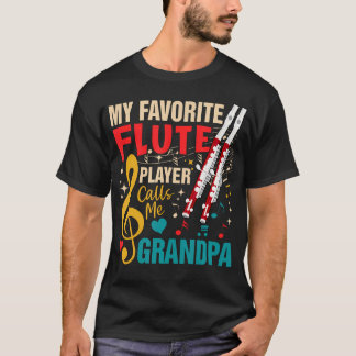 T-shirt Vintage My Favorite Flute Player Calls Me Grandpa 