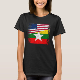 T-shirt Vintage Myanmar Birmanie Et Américain Avec Cool Dr