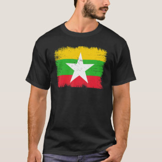 T-shirt Vintage Myanmar Flag Burmese Independence Day