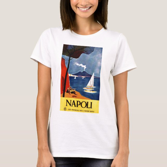 T-shirt Vintage Napoli Voyage Amour Romance (Devant)