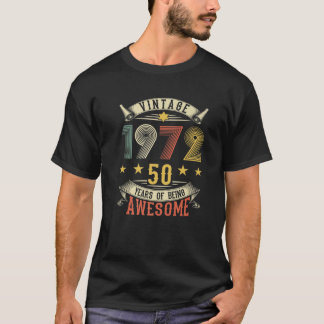 T-shirt Vintage Né 1972 50 Ans D'Être Un Rétro Magnifique