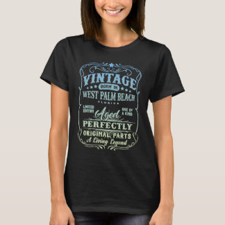 T-shirt Vintage Né À West Palm Beach Floride Classic Bi
