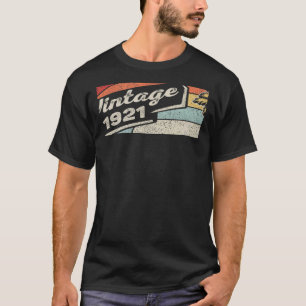 T-shirt Vintage Né En 1921 101E Anniversaire 102 Ans