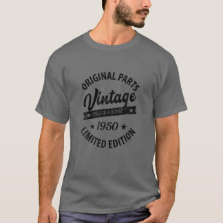 T-shirt Vintage Né En 1950 Retro Classique Anniversaire Ca