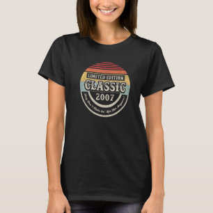 T-shirt Vintage Né En 2007 15ème Anniversaire 15 Ans Ol
