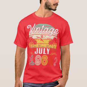 T-shirt Vintage Né En Juillet 1963 Joyeux Anniversaire 57