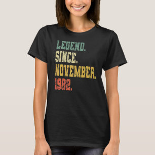 T-shirt Vintage Née En Novembre 1982 Hommes Femmes 40 Ans