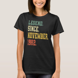 T-shirt Vintage Née En Novembre 1982 Hommes Femmes 40 Ans