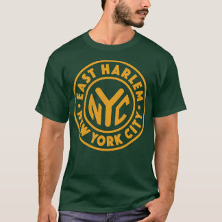 T-shirt Vintage New York City Circle East Harlem Gold