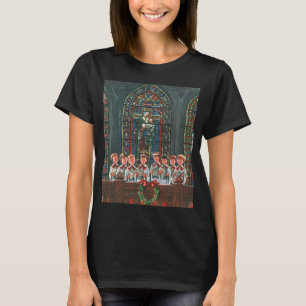 T-shirt Vintage Noël Enfants chantant Chorale dans l'églis