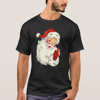 T-shirt Vintage Noël Père Noël Face Vieux Mode 8