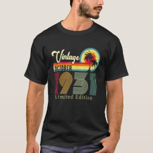 T-shirt Vintage Octobre 1931 Anniversaire Sur La Plage 91è