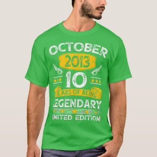 T-shirt Vintage octobre 2013 Cadeaux 10 ans 10e anniversai
