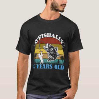 T-shirt Vintage O'fishally 85 Ans Drôle Anniversaire Pêche