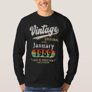 T-shirt Vintage Original Est janvier 1969 Age To Perfectio