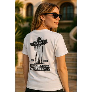T-shirt Vintage Palm Tree Miami Beach Vacances en famille