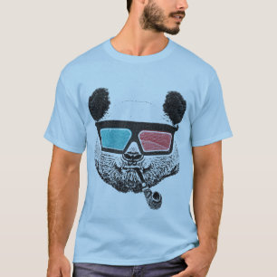 T-shirt Vintage panda 3-D glasses
