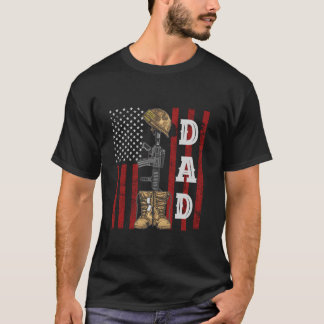 T-shirt Vintage papa costume Vétérinaire Soldat Fier Améri