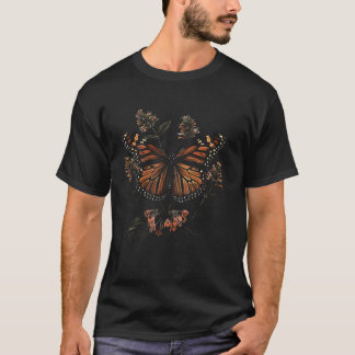 T-shirt Vintage Papillon Monarch Balm Bee Fleur Fille Pla