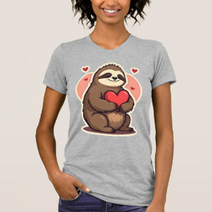 T-shirt Vintage paresseux Saint-Valentin Mignon Design Rét