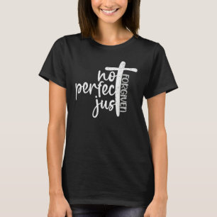 T-shirt Vintage Pas Parfait Juste Pardonné Cross Christian