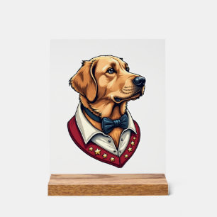 T-shirt vintage patriotique pour chien Retriever d