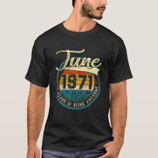 T-shirt Vintage Perdu Juin 1971 50E Cadeau Anniversaire 50