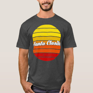 T-shirt Vintage Père Noël Clarita City California Retro Su
