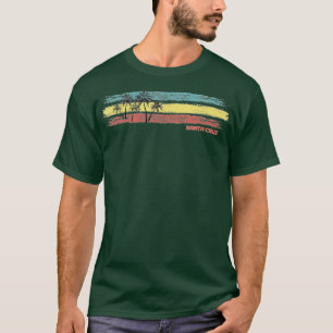 T-shirt Vintage Père Noël Cruz Retro Surfer Beach Père Noë