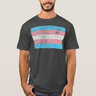 T-shirt Vintage petit drapeau Subtil Trans Pride Transgenr