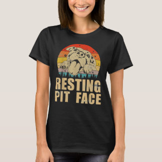T-shirt Vintage Pitbull Repose Pit Face Drôle Pitbull