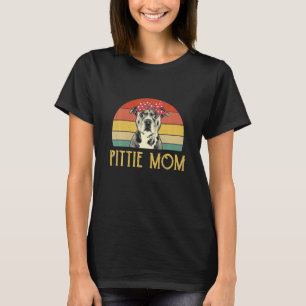 T-shirt Vintage Pittie Mom Pitbull Amoureux de les chiens-