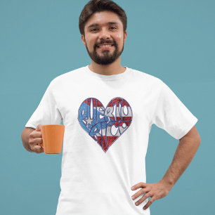 T-shirt Vintage Porto Rico Drapeau Boricua Coeur