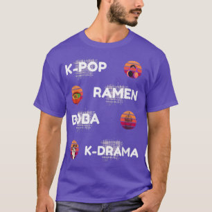 T-shirt Vintage propulsé par K-pop Ramen Boba K-drama Kawa