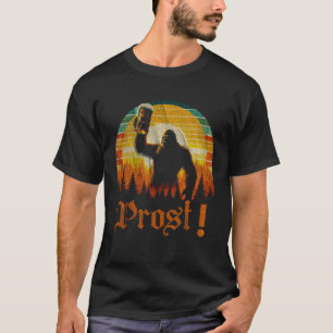 T-shirt Vintage PROST Bigfoot Buvant de la Bière Joie Alle