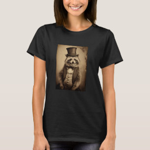 T-shirt Vintage Raccoon Lover Victorian Animal Art Portrai