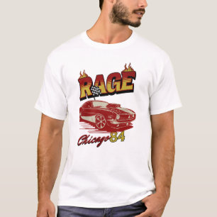 T-shirt Vintage "Rage Chicago 84" Flaming Muscle Car Retro