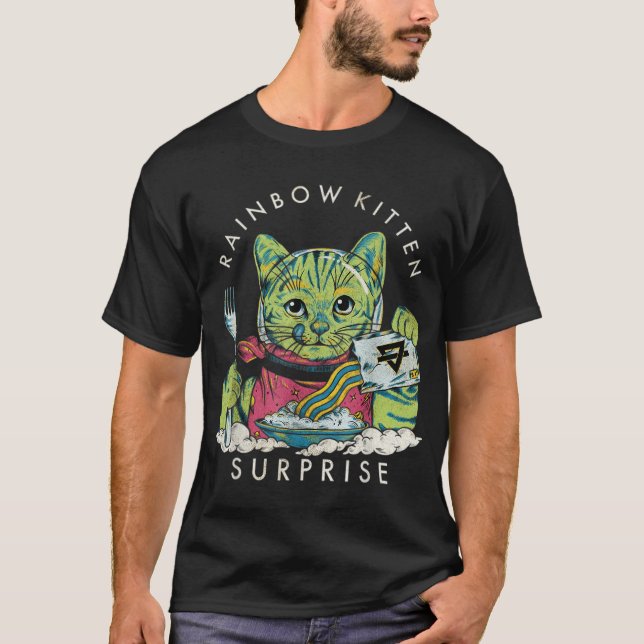 T-shirt Vintage Rainbow Kitten Surprise (Devant)