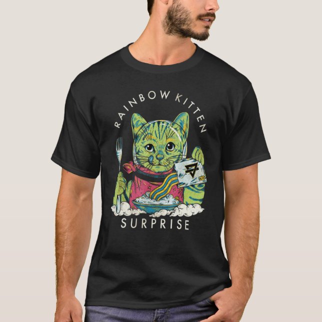 T-shirt Vintage Rainbow Kitten Surprise (Devant)