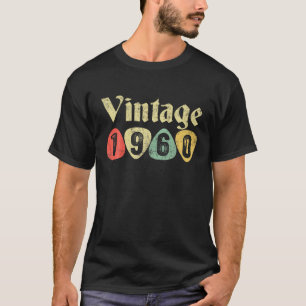 T-shirt Vintage Retro 1960 62 Years Old 62Nd Birthday Gift