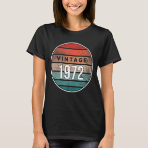 T-shirt Vintage Retro 1972 50ème anniversaire