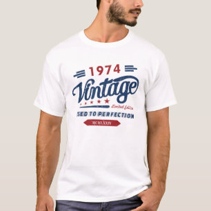 T-shirt Vintage Retro 1974 Limited Edition Cadeau d'annive