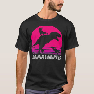 T-shirt Vintage Retro 2 Kids Mamasaurus Sunset Funny For