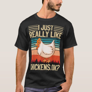 T-shirt Vintage Retro Bird Gift Tee I Just Really Like Chi
