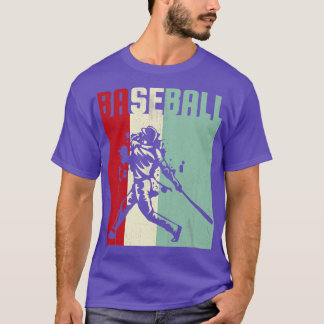 T-shirt Vintage Retro Boy Jouer Au Baseball Heureux Moi Vo