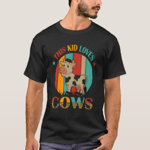 T-shirt Vintage Rétro Cet Enfant Aime Les Vaches Proprié